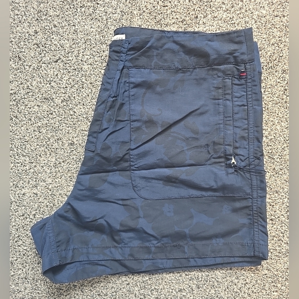 VTG Tommy Hilfiger Board Athletic Womens Shorts Navy W Black Floral Womens 14 - Picture 7 of 16